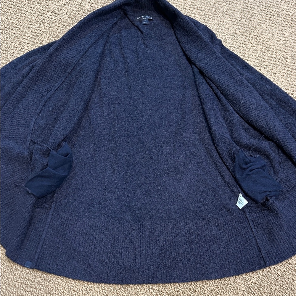 Barefoot Dreams CozyChic Lite Circle Cardi Open Front Cardigan Medium Black - Picture 12 of 17